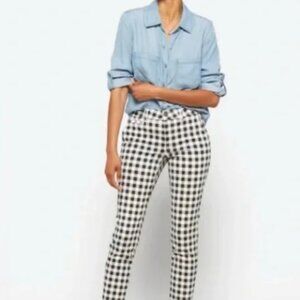 41Hawthorn Petites 4 Black White Check Rosabel Straight Skinny Pant 8 Cotton